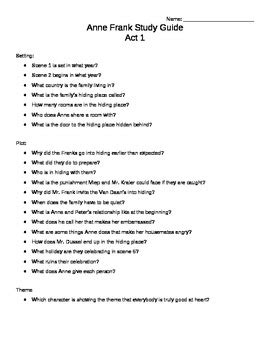 Read Anne Frank Questions And Answers Study Guide 