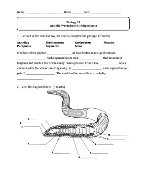 Annelid Worksheet Answer Key Form Signnow Annelid Worksheet Answers - Annelid Worksheet Answers