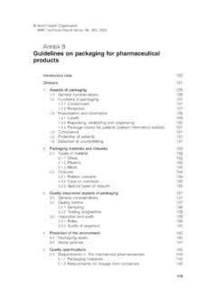 Annex 9 Guidelines On Packaging For Pharmaceutical Products