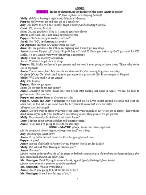 Annie The Musical Script