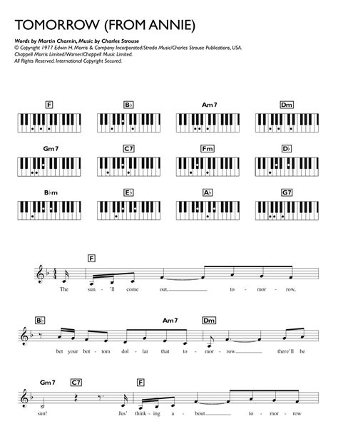 Annie Tomorrow Piano Notes