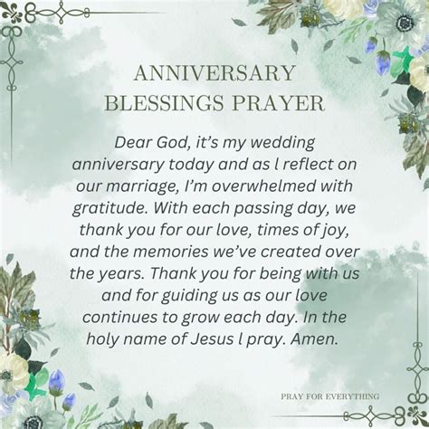 Anniversary Invocation Prayer