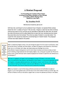 Annotated A Modest Proposal