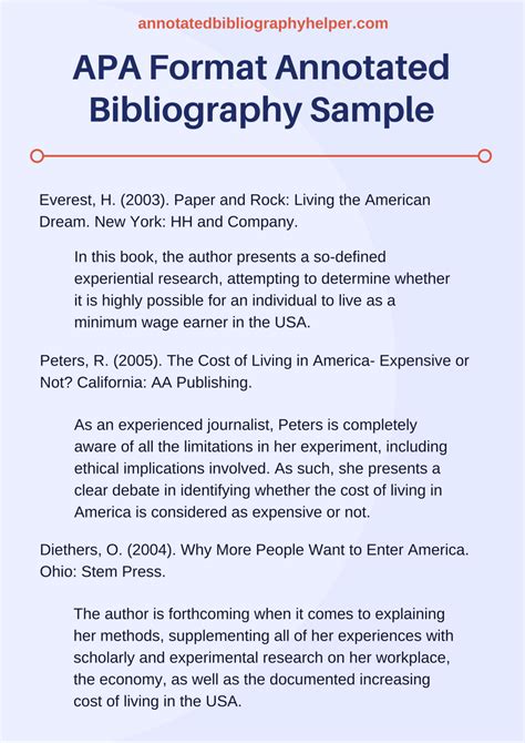 annotated bibliography apa format example 6th edition