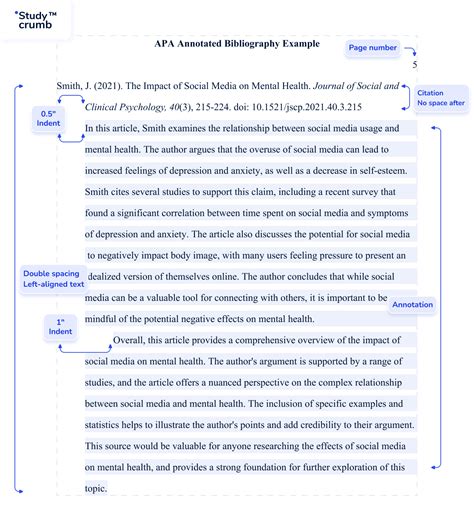 Annotated Bibliography Example Apa 7th