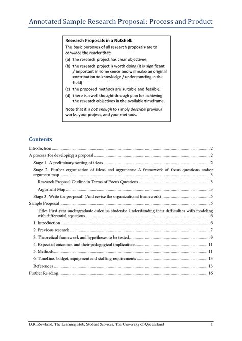 Annotated Sample Research Proposal Process And Product