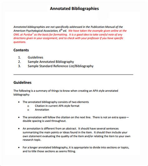 Download Annotated Bibliography Examples Apa 6Th Edition 