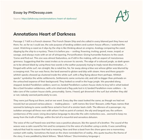 Annotations For Heart Of Darkness