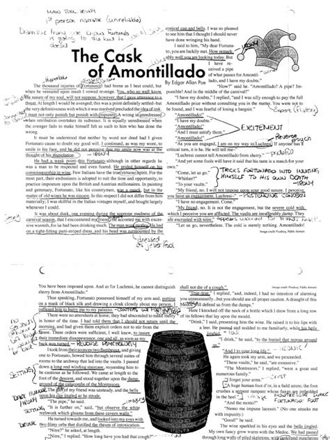 Annotations For The Cask Of Amontillado