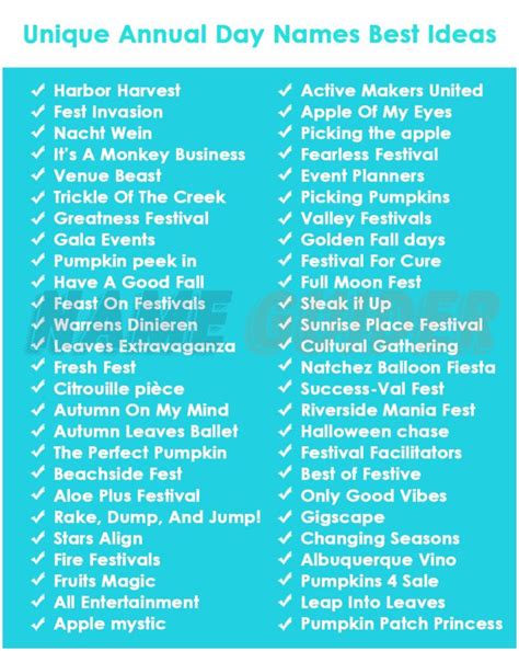 Annual Day Names