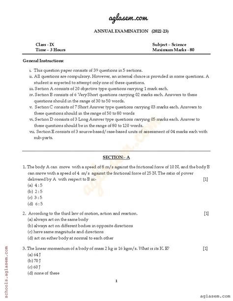 Annual Exam Question Paper