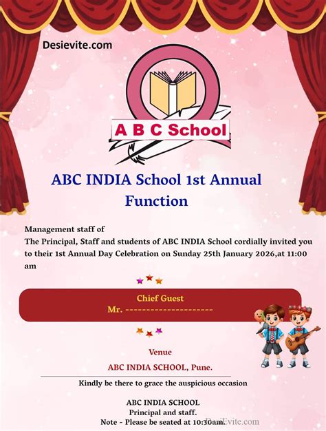 Annual Function Invitation Card
