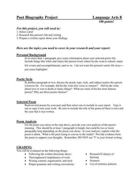 anonymous poet biography assignment