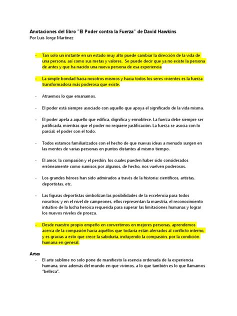 Anotaciones Del Libro El Poder Contra La Fuerza 2