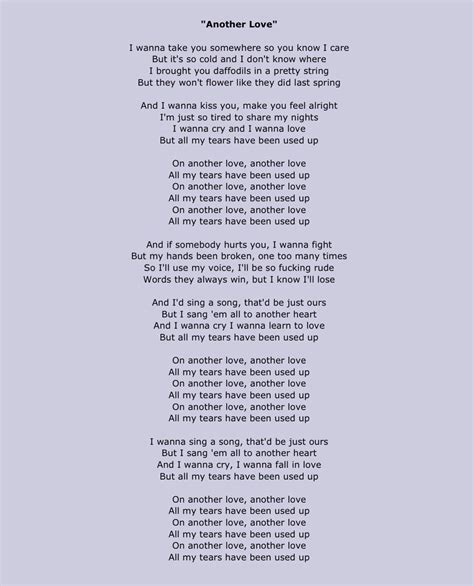 Another Love Songtext