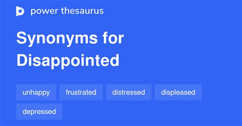 Another Term For Disappointed