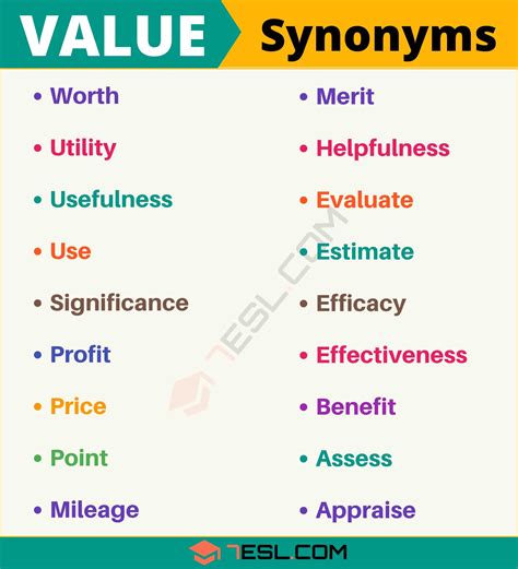 Another Word For Value