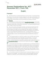 Answer Explanations Act