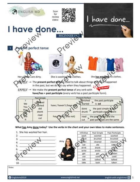 answer i have done present perfect 1