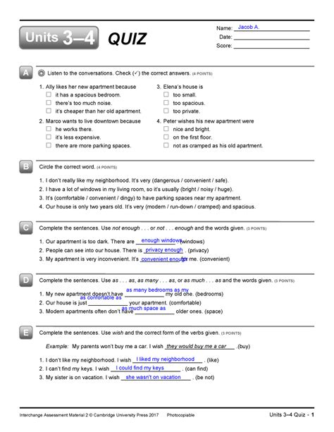 Answer Interchange 3 Unit 4