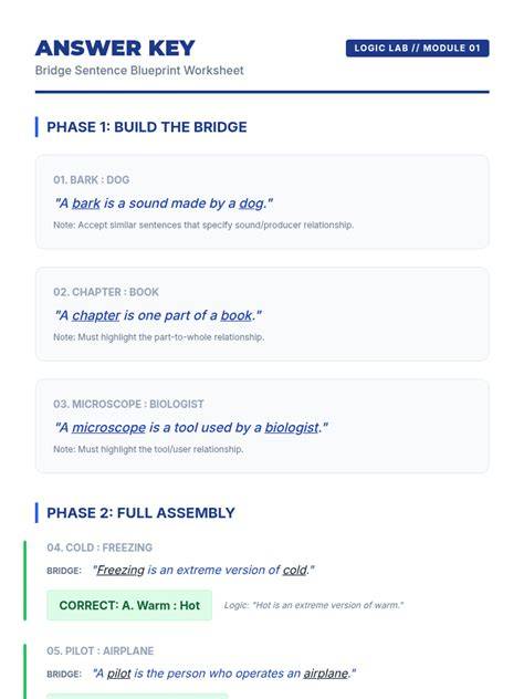 answer key bridge student 6
