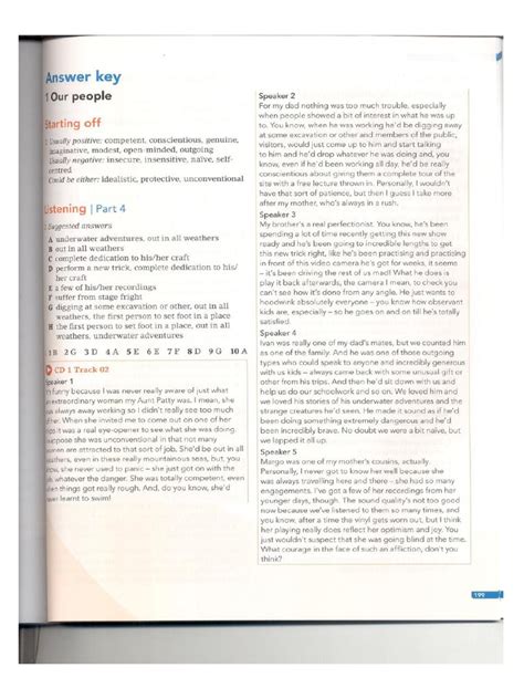 Answer Key Complete Advanced Student Book 4