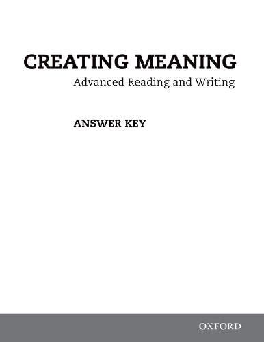 Answer Key Creating Meaning Advanced