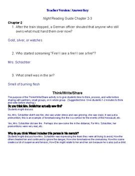 Answer Key For Elie Wiesel Night Packet