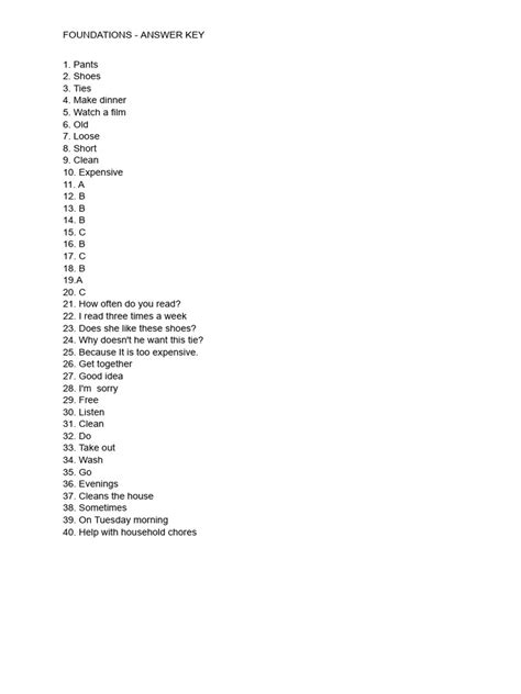 Answer Key For Foundations In Personal Finance
