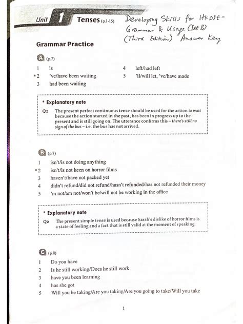 Answer Key For Grammar Usage And Mechanics