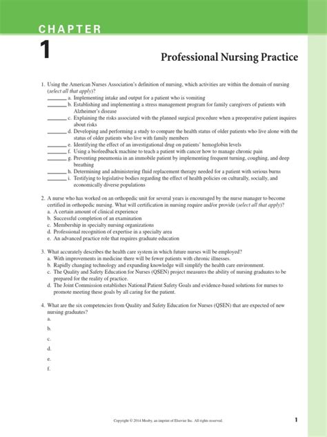 Answer Key For Nursing Virtual Clinical Excursion