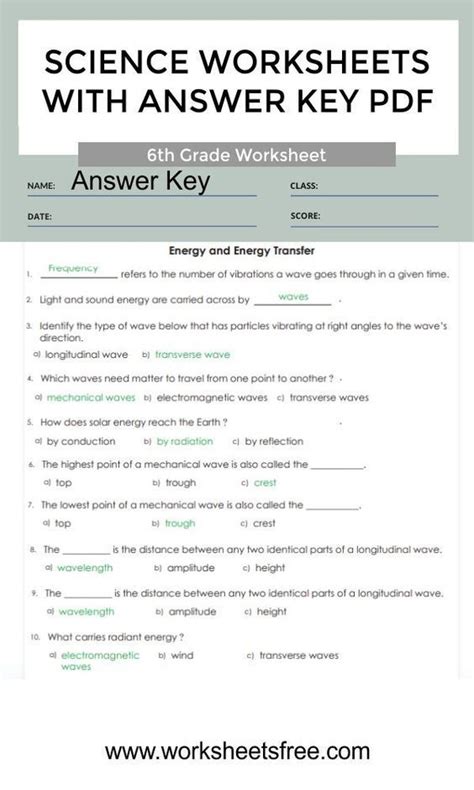 Answer Key For Science Note Taking