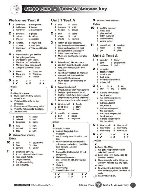 answer key for ten steps to advanced