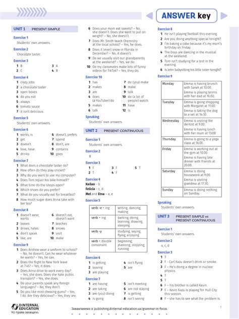 answer key interactions 1 grammar