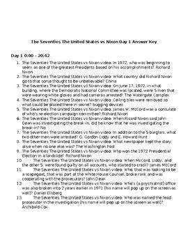answer key nixon administration