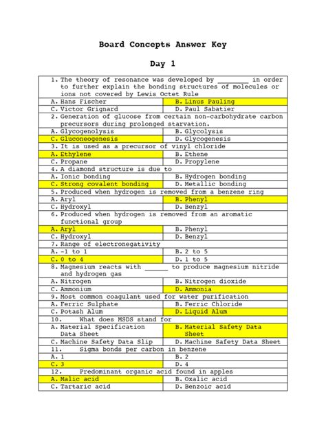 Answer Key Of Concepts And Comments 4