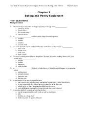 Answer Key Professional Baking Wayne