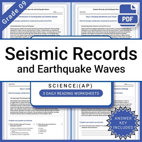 Answer Key Seismic Waves Worksheet 55 Chapter 19
