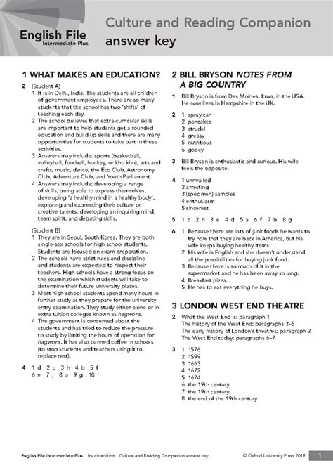 Answer Key Sourcebook Companion