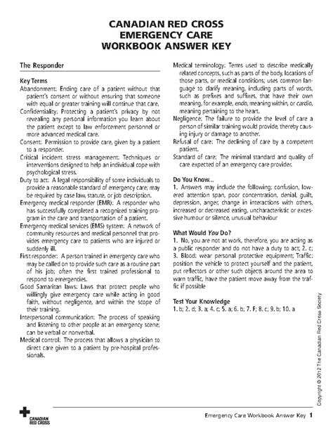 answer key to emergency care 12th edition