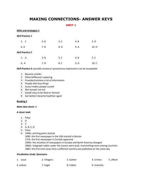 answer key to making connections intermediate