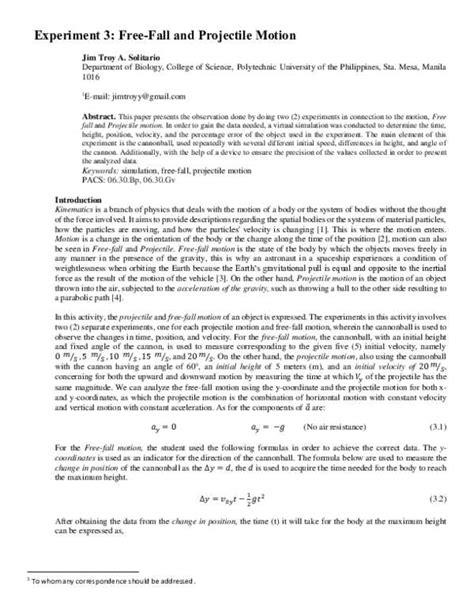 Answer Key To Projectile Simulation Lab Activity