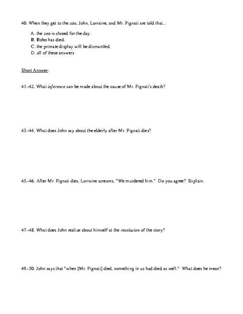Answer Key To The Pigman Study Guide
