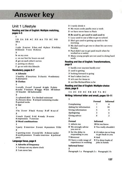 Answer Key Topic 3 Living Environment
