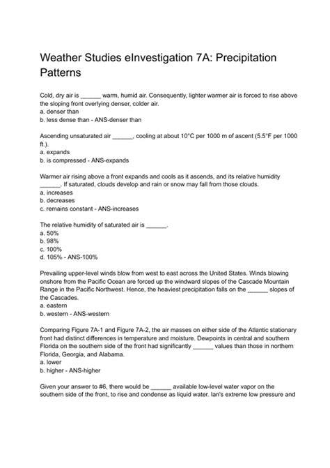 answer key weather studies investigation manual
