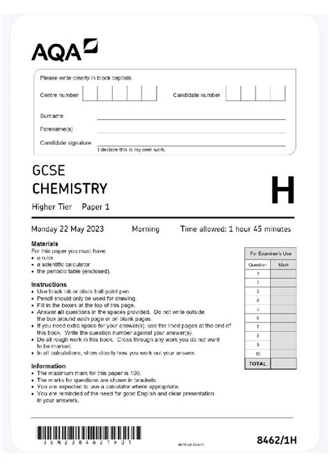 answer paper to aqa science a2 sca2hp
