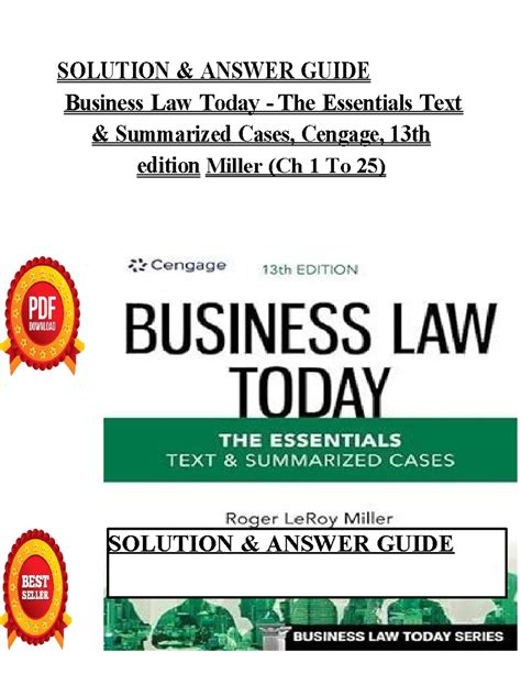 answer problems in business law mann roberts