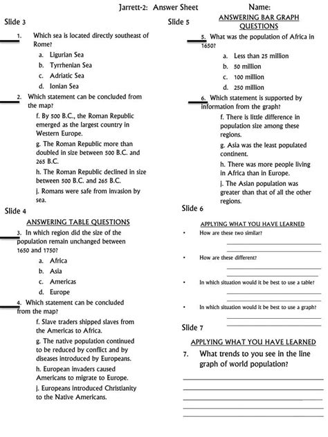 answer sheet for jarrett world histor