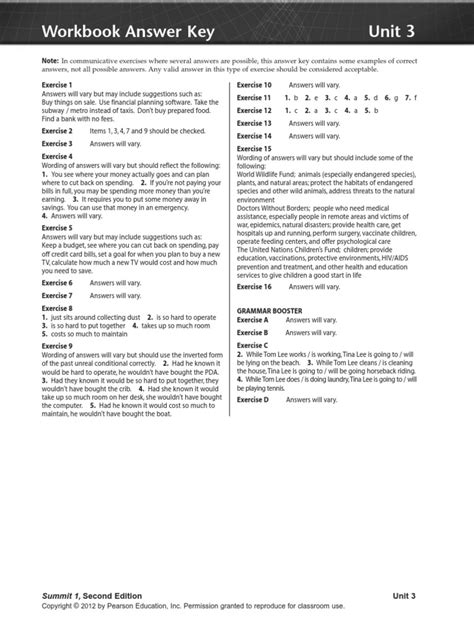 Answer Summit 1 Second Edition Unit 8
