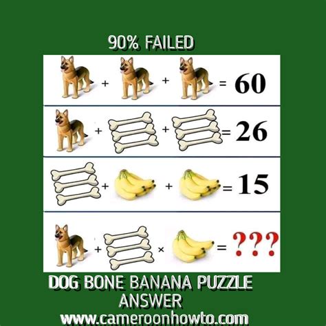 Answer To Dog Bone Banana Math Puzzle Dog Bone Math - Dog Bone Math